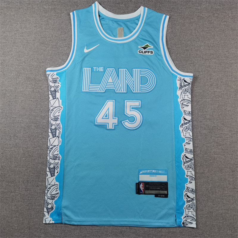 Men Cleveland Cavaliers #45 Donovan Mitchell Light Blue Nike 2025 NBA Jersey->cleveland cavaliers->NBA Jersey